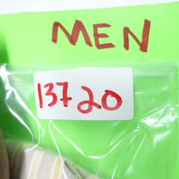 IZOD Shirt Men's Medium Yellow Striped 100% Cotton Long Sleeve Classic Button-Up - Picture 7 of 7